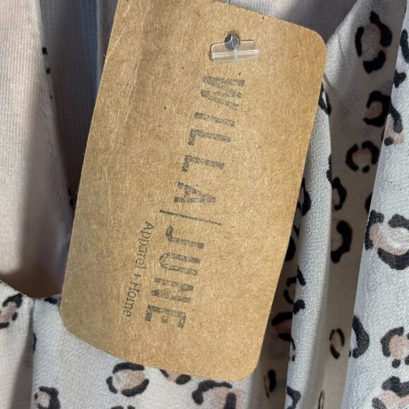 Leopard Print Long-Sleeve Ruffled Dress With Elastic Waist & Flounce Hem - Beige - Picture 11 of 16